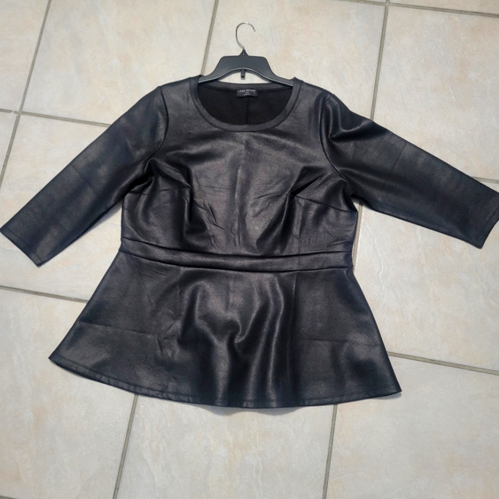 Lane Bryant Black  pleather top Size 18-20
